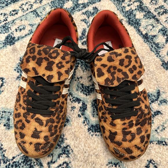 STEVE MADDEN NEW Cheetah Print Brown Tan Tennis Shoes Sneakers – Size 8 - Picture 2 of 8